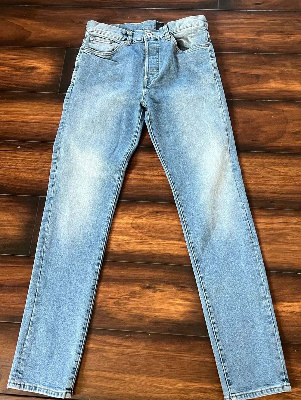 H&M &Denim Relaxed Skinny Tapered Leg Light Wash Jeans